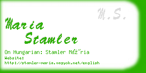 maria stamler business card